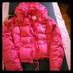 Hollister hot pink bomber jacket
